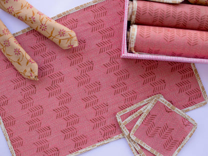 Pink Warmth Jute Table Mats