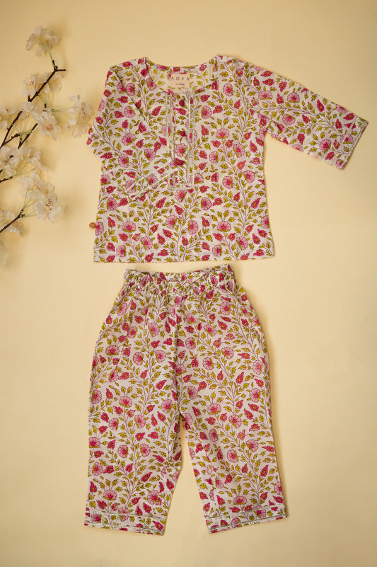 Pink Floral Girl Co-ord Set