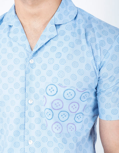 Pigeon Blue Men's Night Suit