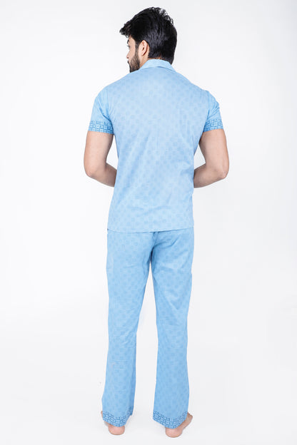 Pewter Blue Men's Night Suit