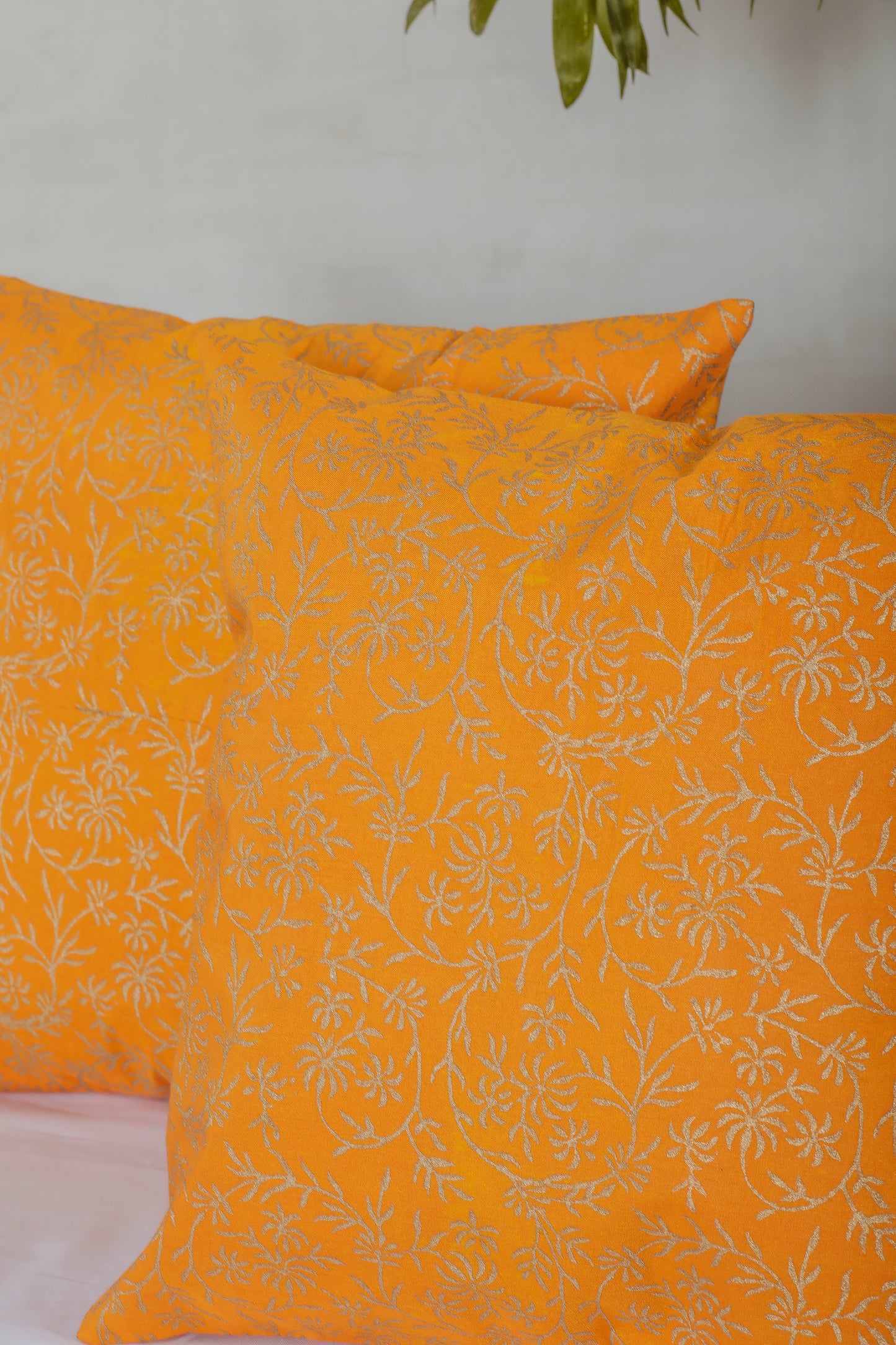 Matte Orange Shiny Cushion Cover