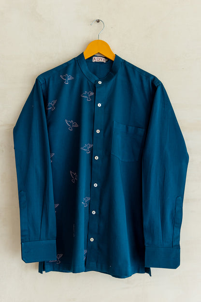 Navy Blue Bird Men's Shirt