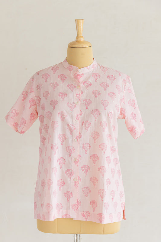 Rose Pink Block Print Shirt