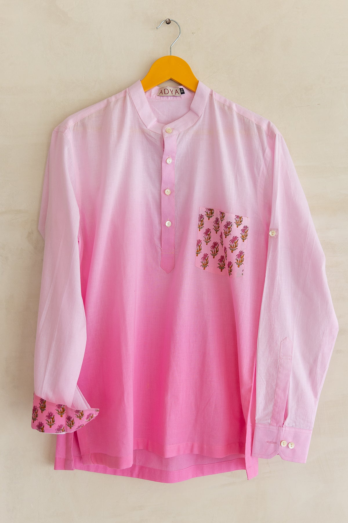 Carnation Pink Ombre Men's Shirt