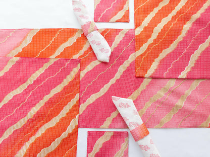 Pink Kota Doria Table Set