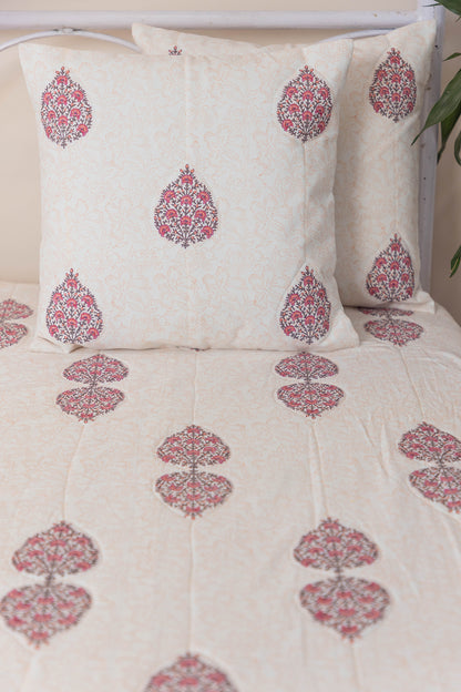 Mughal Miniature Quilted Bedcover