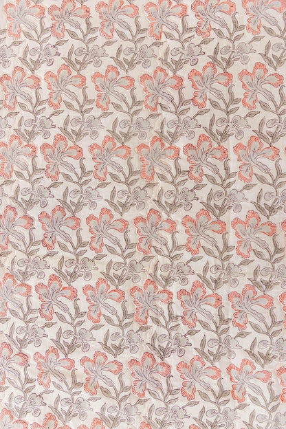 Peach & Grey Quilted Bedcover