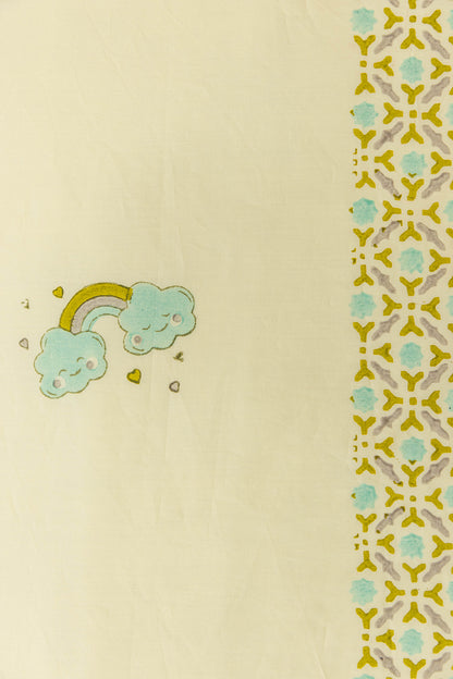 Yellow Clouds Kids Cotton Bedcover