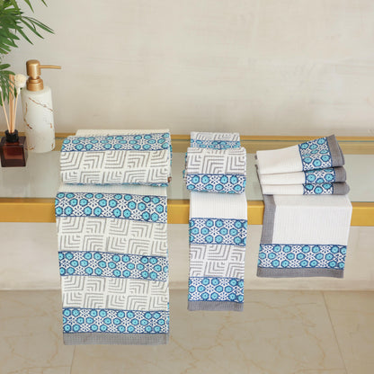 Sky Blue Honeycomb Towel Set