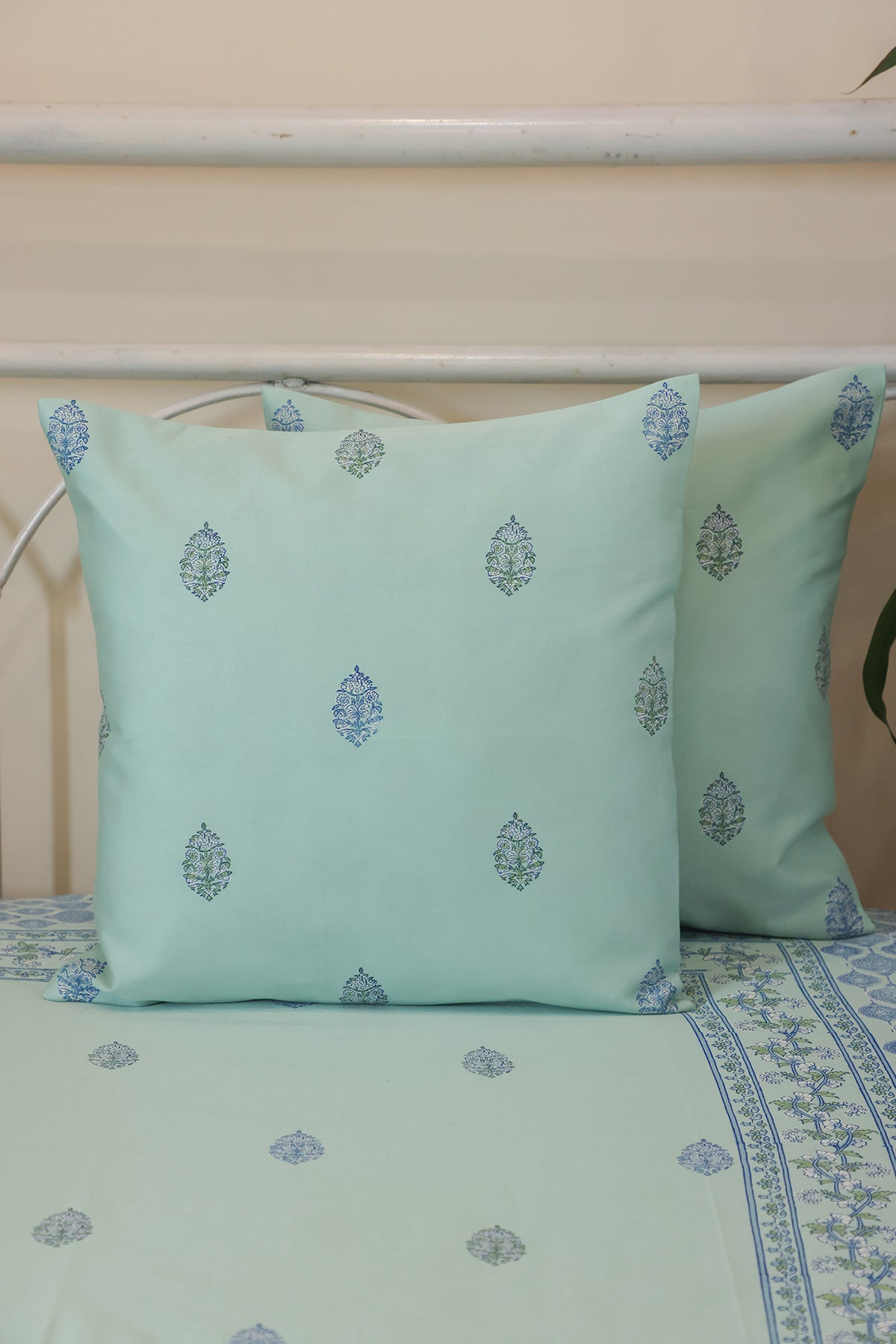 Turquoise Blue Cotton Bedcover