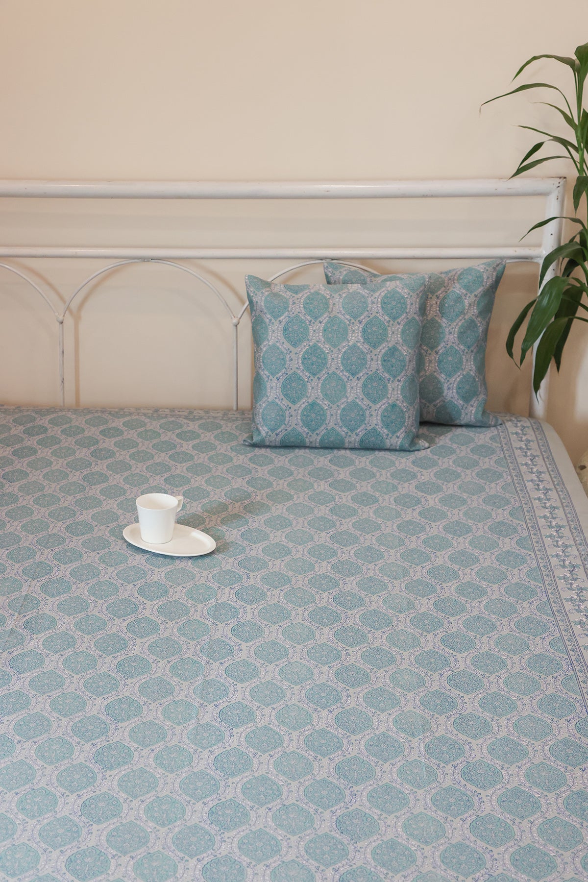 Blue Buta Cotton Bedcover