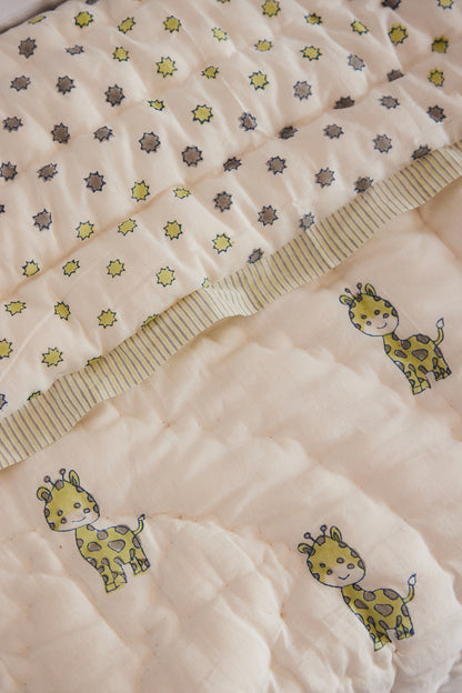 World of Giraffe Baby Quilt