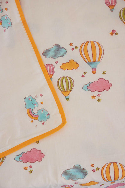 Sunshine Yellow Hot Air Balloon Cot Set