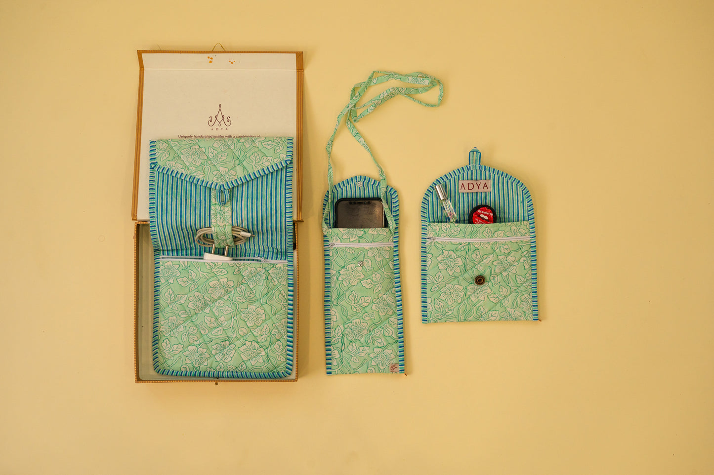 Multiutility Quilted Pouch Set