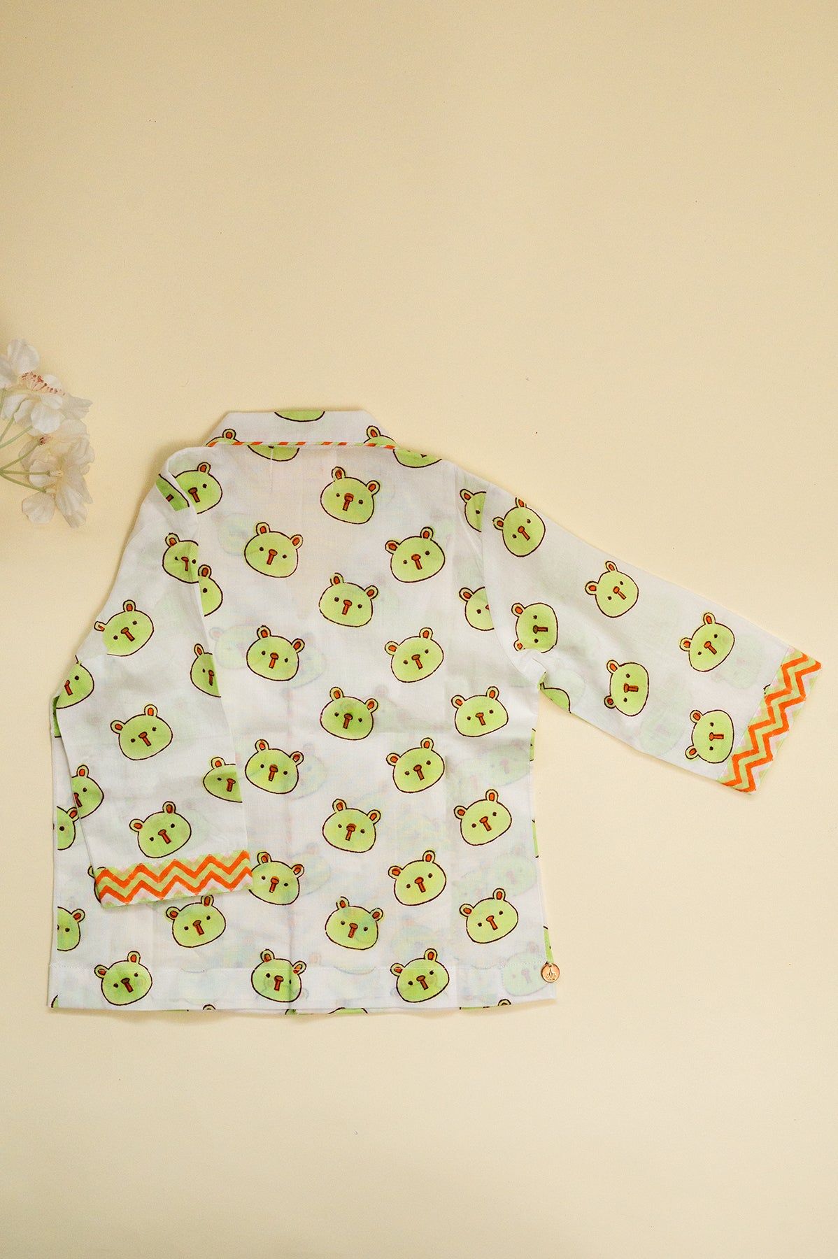 White Green Panda Kids Night Suit