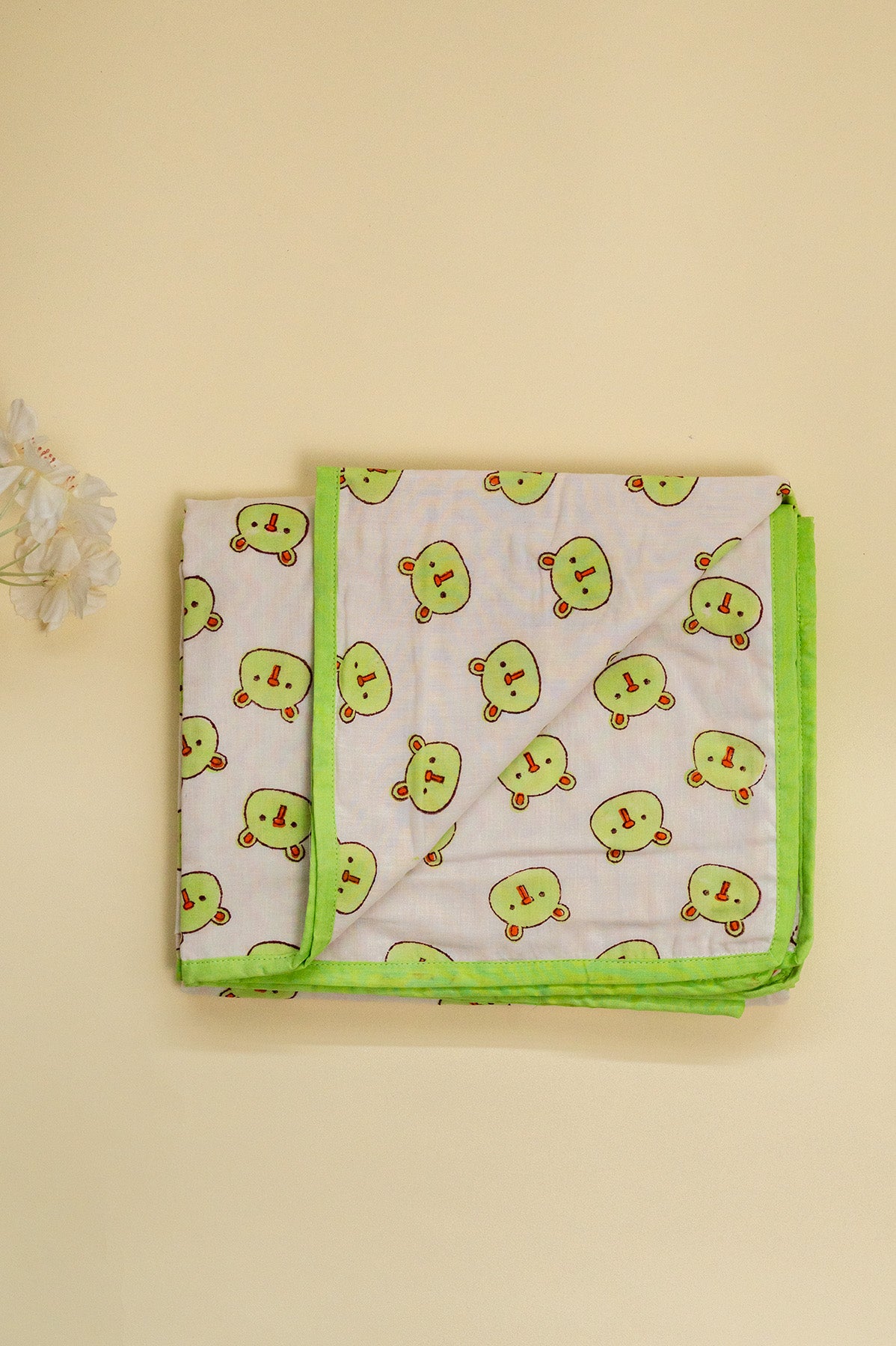 Green Panda Baby Bedding Cot Set