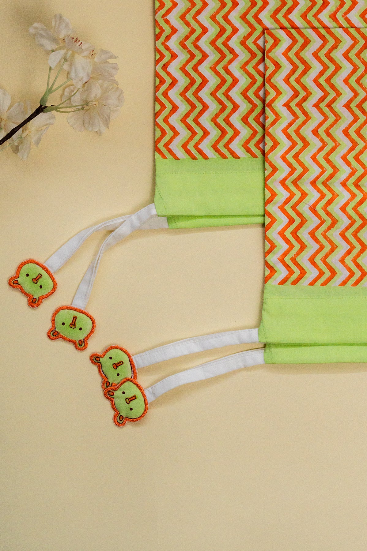 Green Panda Baby Bedding Cot Set