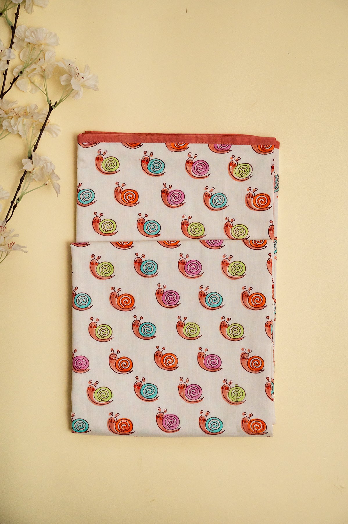 Pink Snail Baby Bedding Cot Set