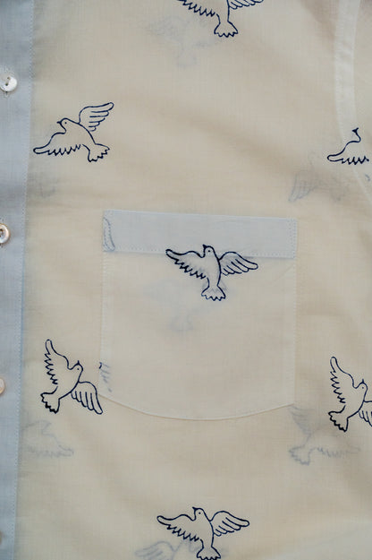 Blue Flying Bird Men's Shirt