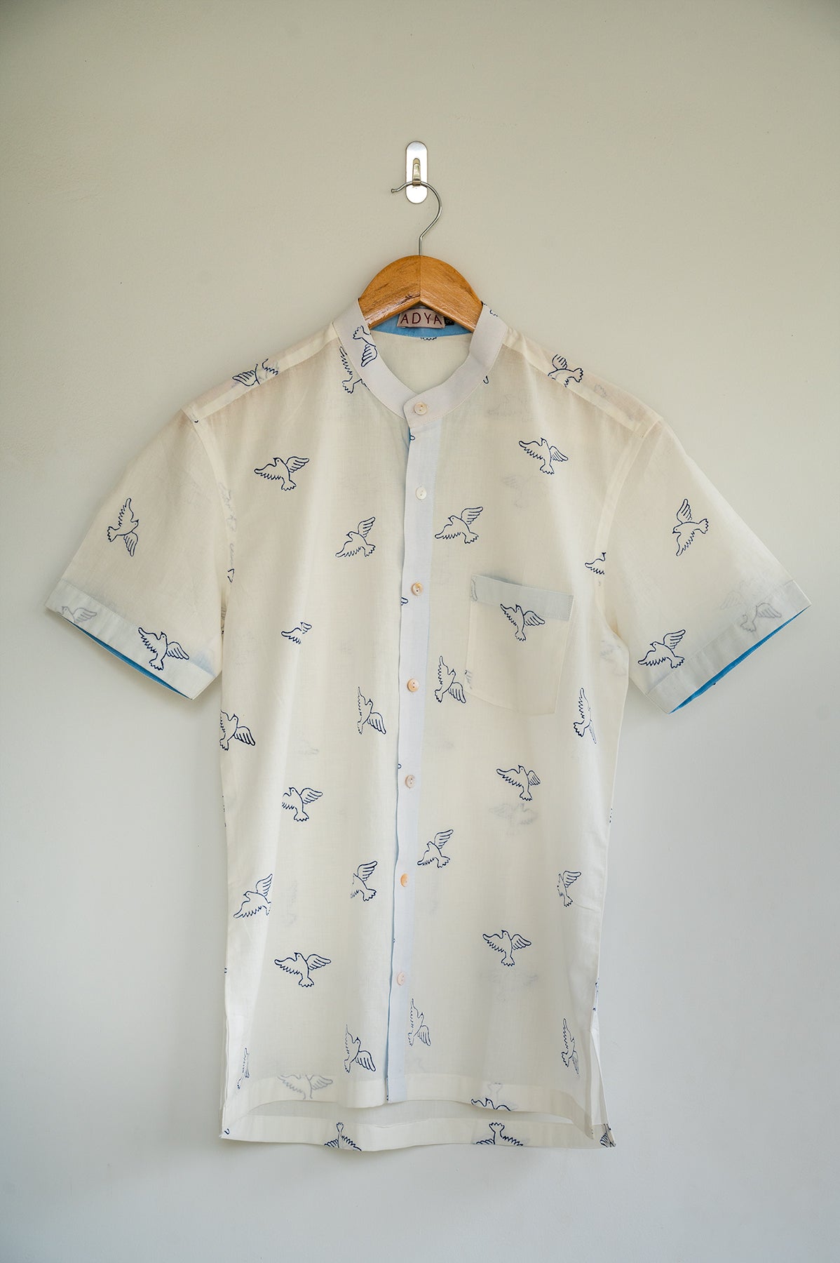 Blue Flying Bird Men's Shirt