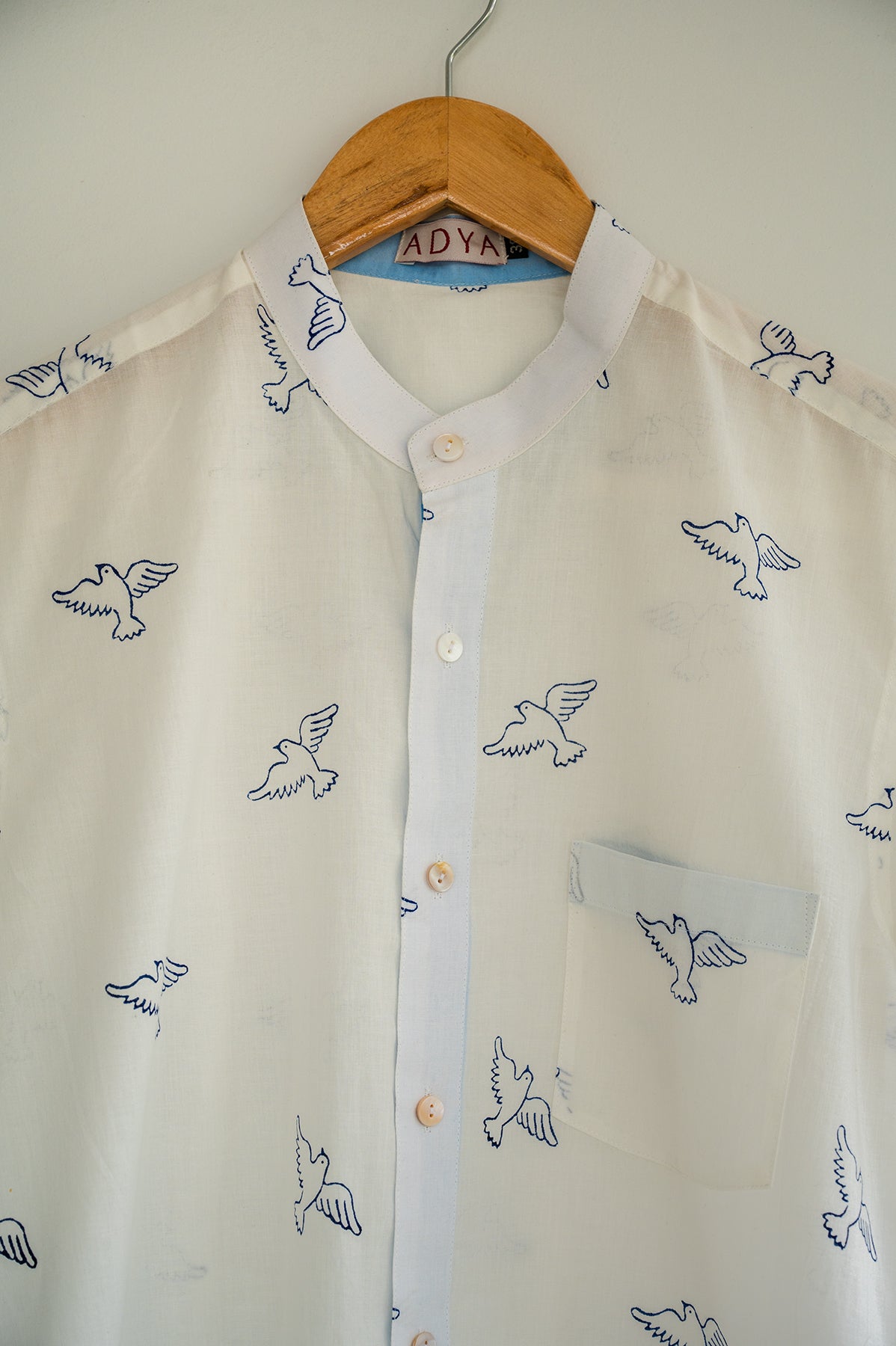 Blue Flying Bird Men's Shirt