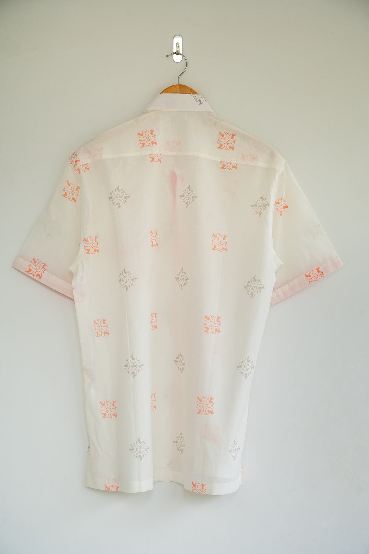 Orange & Grey Bird Men's Shirt