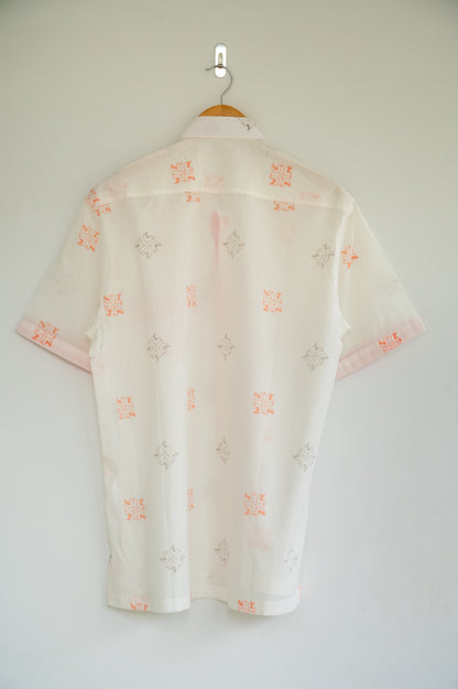 Orange & Grey Bird Men's Shirt