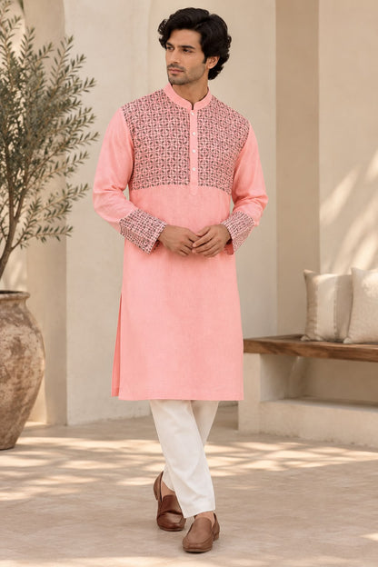 Gulabi Jaal Kurta
