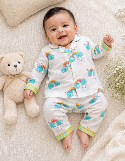Blue & Pink Clouds Kids Night Suit