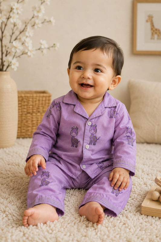 Purple Giraffe Kids Night Suit