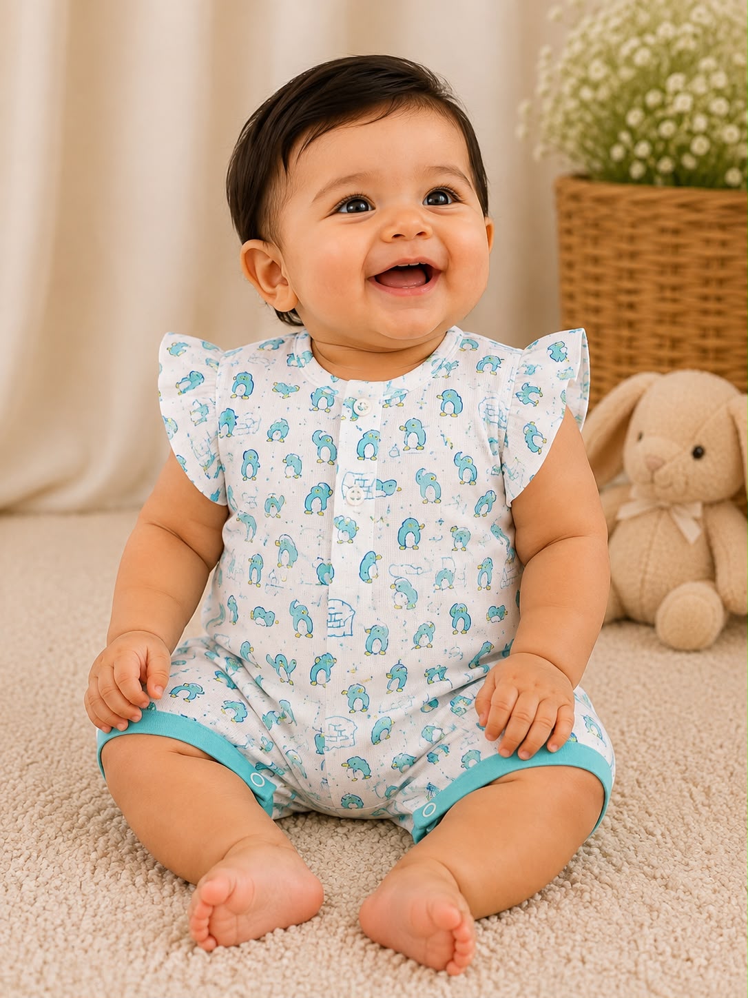 Blue Penguin Infant Romper