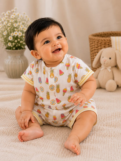 Multicolor Ice cream Infant Romper