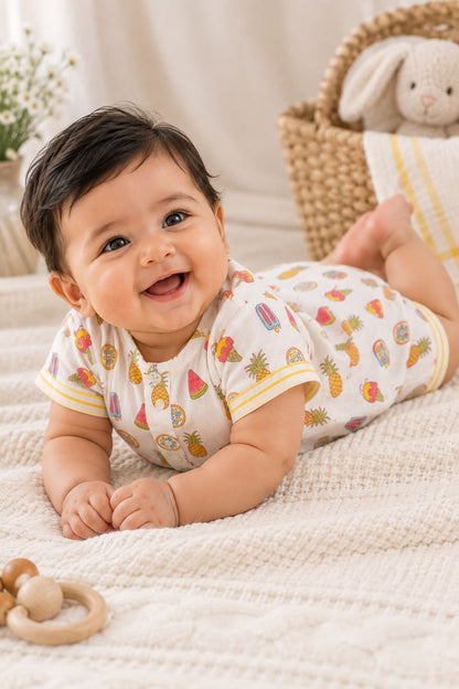 Multicolor Ice cream Infant Romper