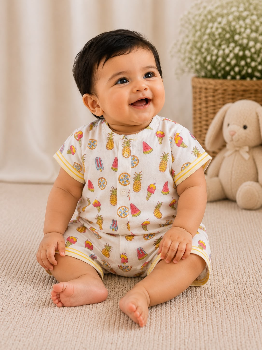 Multicolor Ice cream Infant Romper