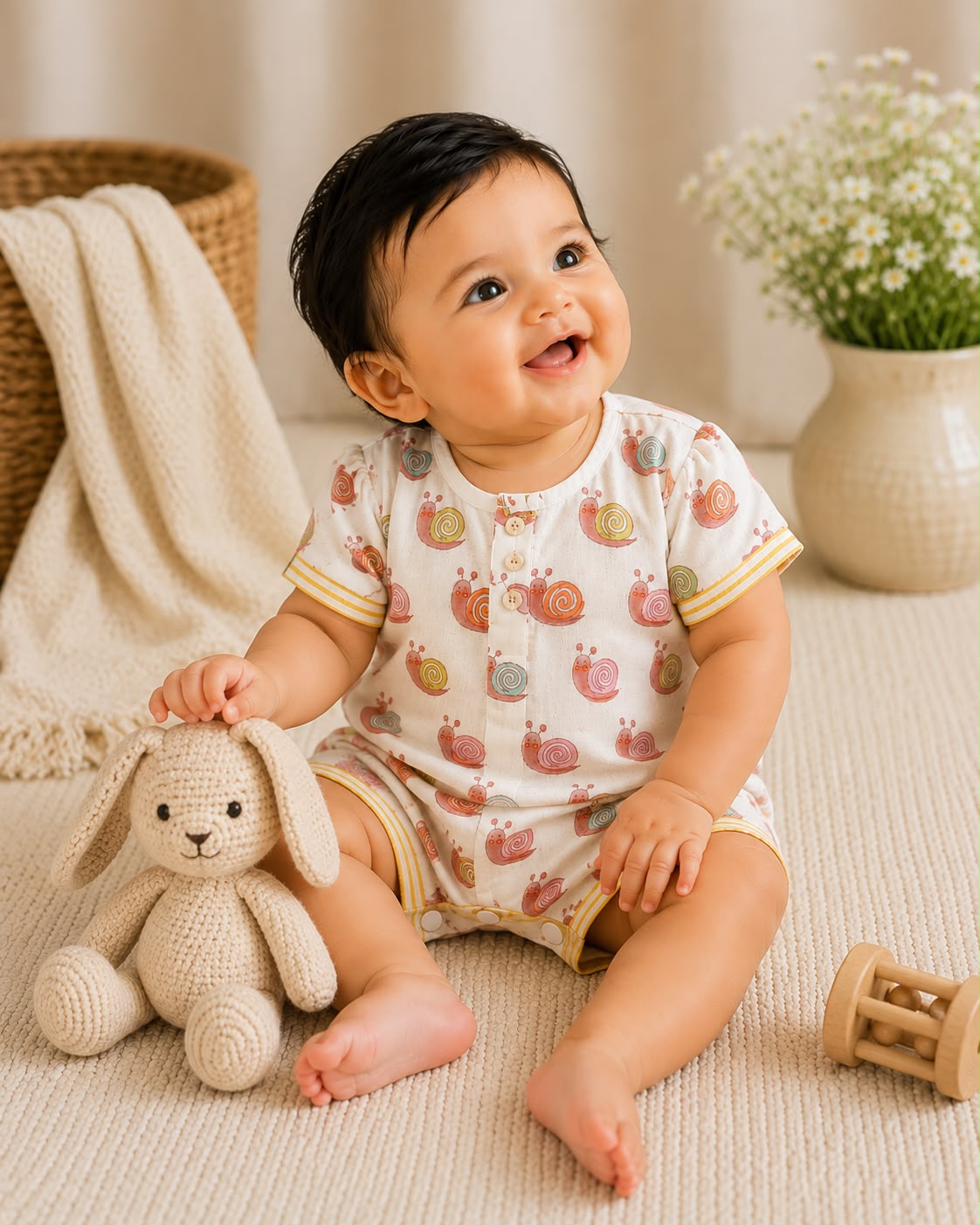 Colorful Snail Infant Romper