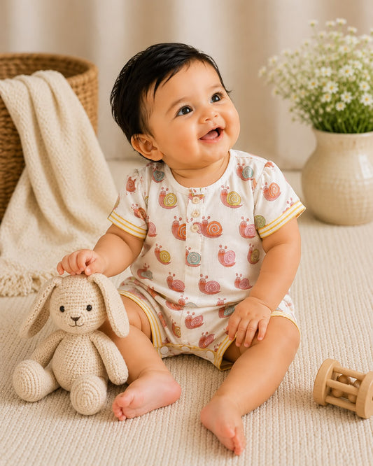 Colorful Snail Infant Romper