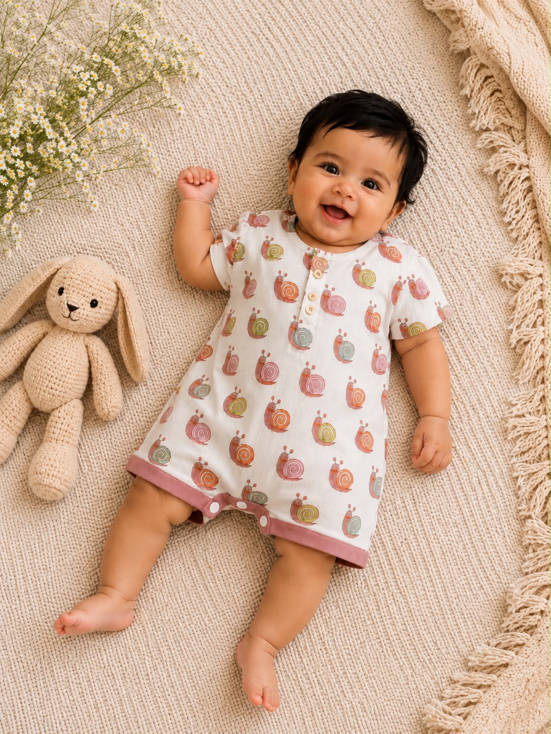 Colorful Snail Infant Romper