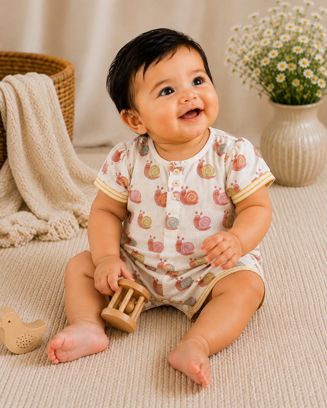 Colorful Snail Infant Romper