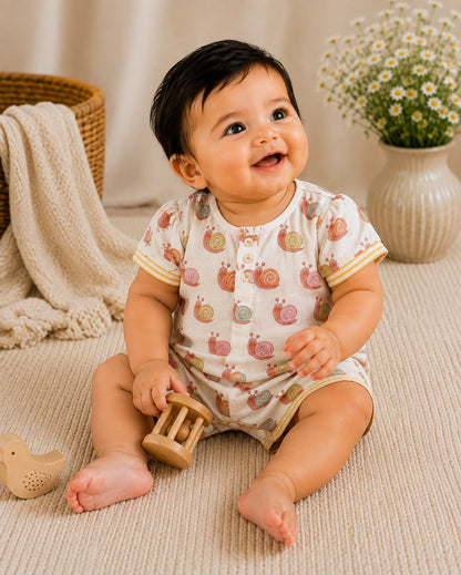 Colorful Snail Infant Romper