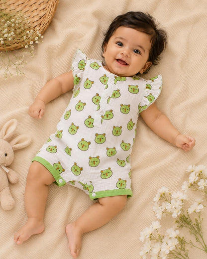 Green Panda Infant Romper