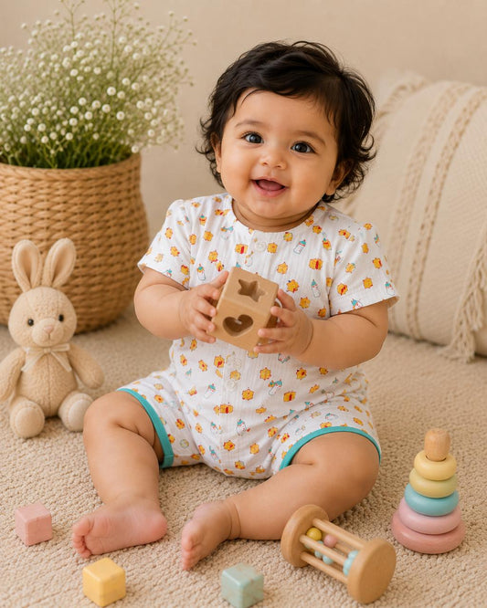 Yellow Pooh Infant Romper