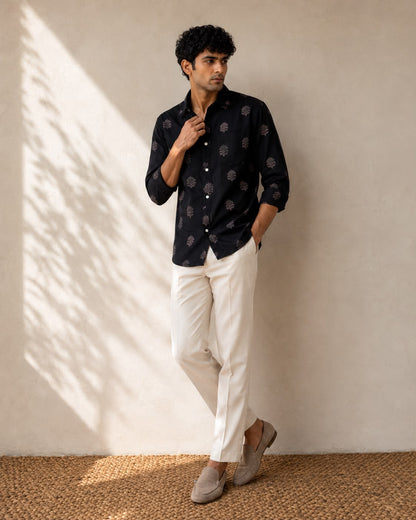 Subtle Printed Black Men's Shirt
