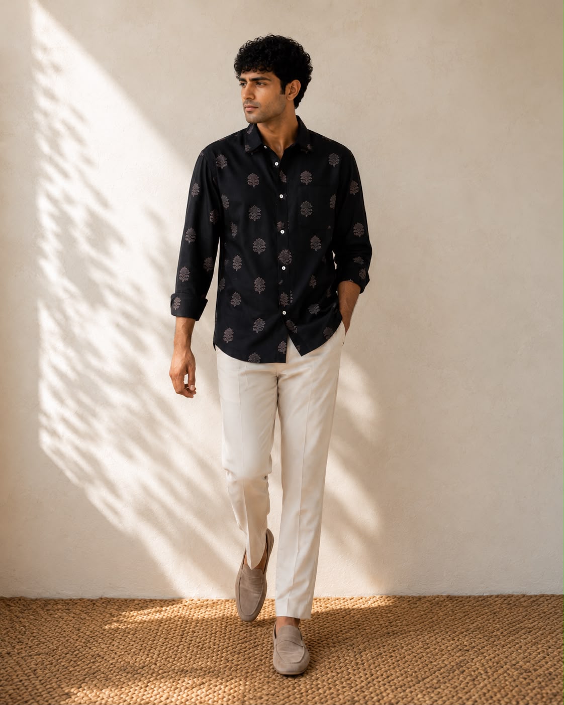 Subtle Printed Black Men's Shirt