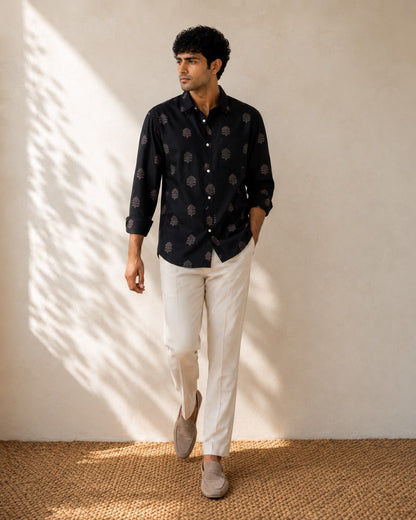 Subtle Printed Black Men's Shirt