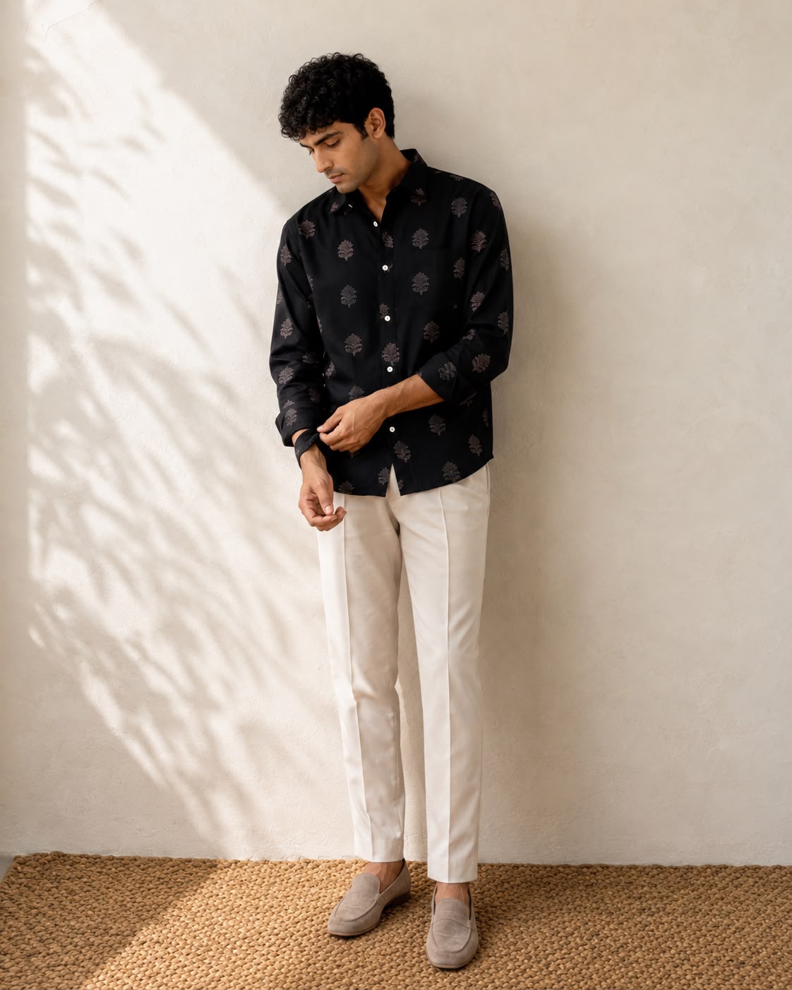 Subtle Printed Black Men's Shirt