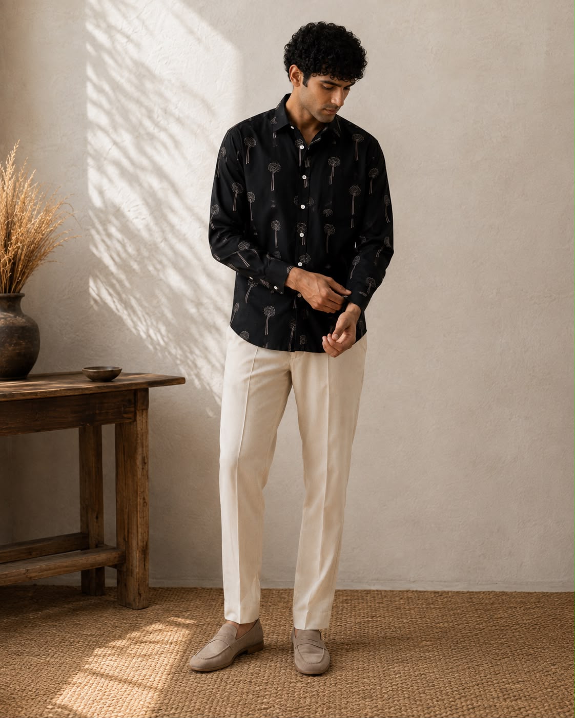 Black Baby's Breath Men's Shirt