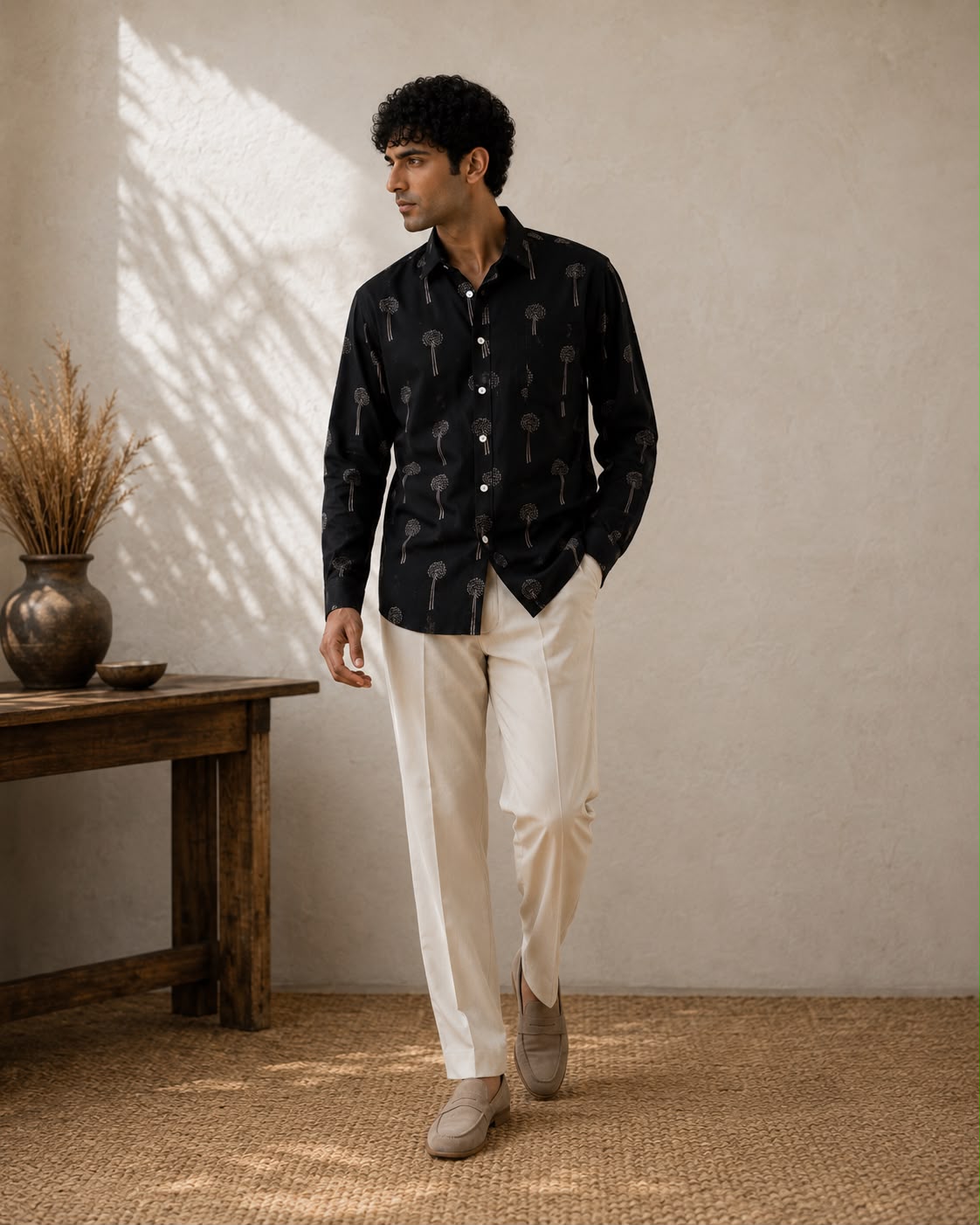 Black Baby's Breath Men's Shirt