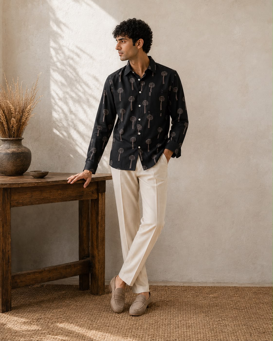 Black Baby's Breath Men's Shirt