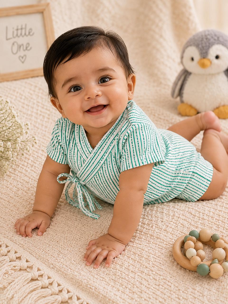 Mint Meadow Wrap Romper