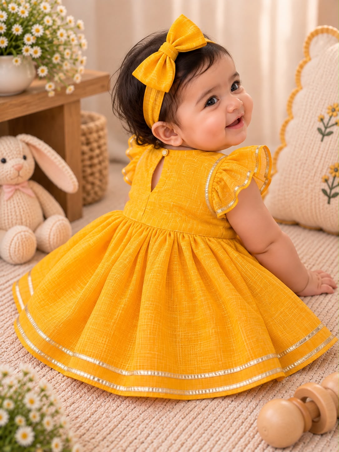 Newborn Yellow Jamna Set